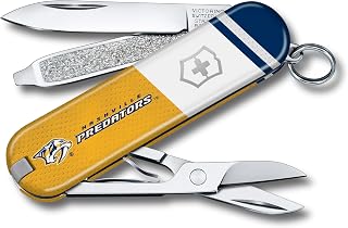 Victorinox Classic SD Swiss Army Knife – Compact 7 Function Swiss Made Pocket Knife with Small Blade, Screwdriver and Key Ring – Nashville Predators