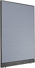 Global Industrial Electric Office Partition Panel, 48.25 Inch Width x 64 Inch Height, Blue Fabric, for Office Design and Productivity Improvement