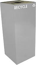Witt Industries 36GC04-SL GeoCube Recycling Receptacle with Combination Slot/Round Opening, Steel, 36 gal, Slate