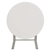 2.63 ft Plastic Round Folding Table by Flash Furniture – 32" Round, Plastic, Metal, Plastic: Polyethylene, Granite White, Model RB-32R-GW-GG