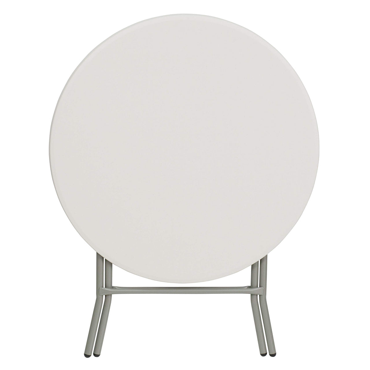 2.63 ft Plastic Round Folding Table by Flash Furniture – 32" Round, Plastic, Metal, Plastic: Polyethylene, Granite White, Model RB-32R-GW-GG