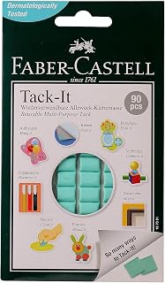 Faber-Castell Tack-It Multipurpose Adhesive, Non-Toxic Reusable & Removable Adhesive for Home, Office & School (90 pcs Blocks)