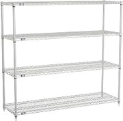 Nexelate Wire Shelving Starter Unit, Silver Epoxy, 48"W x 18"D x 54"H