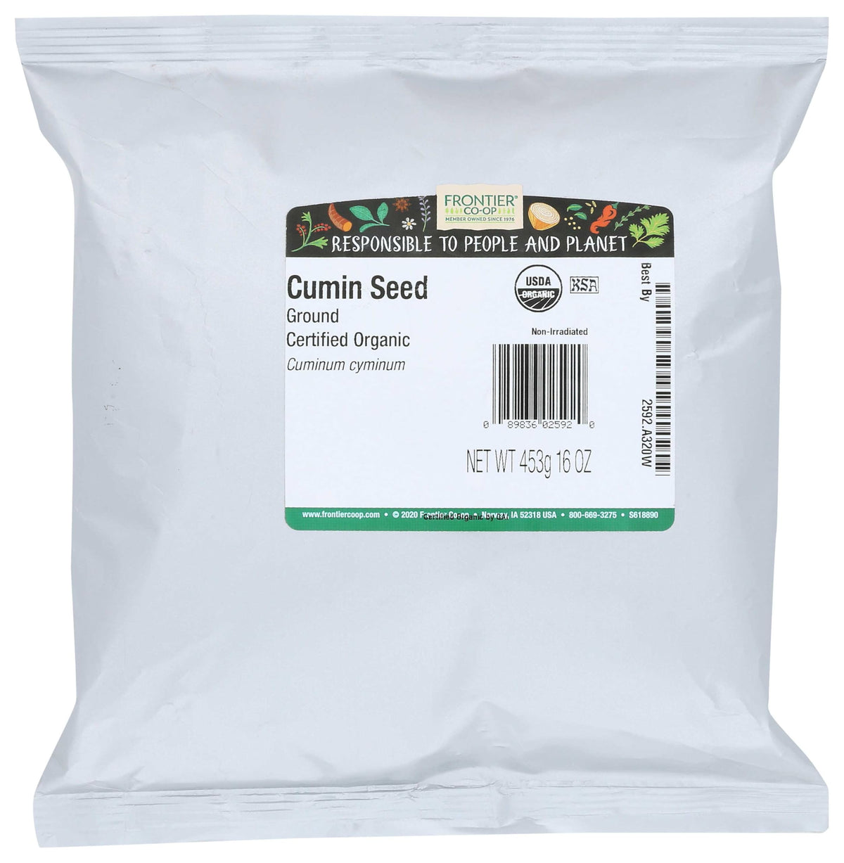 Frontier Herb Organic Ground Cumin Seed Powder by Frontier Co-op – 48 Ounce (Pack of 1), Pack of 3, Model 089836025920