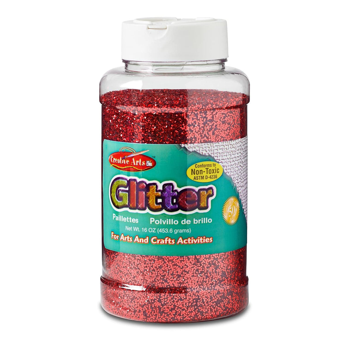 Creative Arts™ Glitter by Charles Leonard – Plastic, Red, Pack of 3, Model CHL41130-3