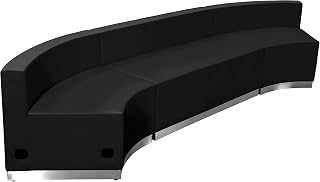 Flash Furniture Hercules LeatherSoft Reception Set, Black, 3-Piece Set | Durable Construction, Commercial Use