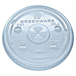 Fabri-Kal LGC1624 Greenware Cold Drink Lids Fits 16-18 24 oz Cups X-Slot Clear 1000/Carton – Container Lid