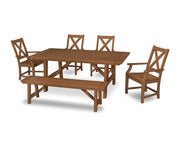 ® Braxton Dining Set by Polywood – High Density Polyethylene, Teak, Model PWS508-1-TE