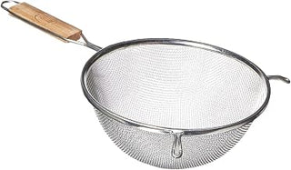 Tablecraft 8-Inch Single Mesh Strainer, Medium, 1, Tinned/wood handles