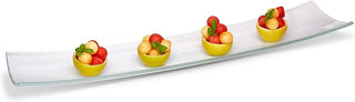 Rosseto GLS016 Clear Glass Narrow Rectangular Platter (Pack of 3)