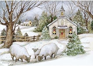 Lang, Grazing Morning Petite Christmas Cards by Susan Winget