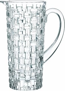 Nachtmann Bossa Nova Pitcher, 40-Ounce Clear Water Carafe with Handle, Made of Crystal Glass, for Soft Drinks, Lemonade or Cocktails, Dishwasher Safe