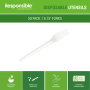 Responsible Products 6.75" Forks White (50 Count) / White / 50 Forks