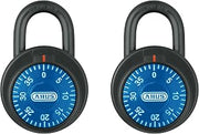 ABUS 78/50 Combination Padlock for Gym, Locker, School, 9/32 inch (7.14mm) Shackle Diameter (Blue, 2)