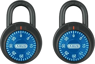 ABUS 78/50 Combination Padlock for Gym, Locker, School, 9/32 inch (7.14mm) Shackle Diameter (Blue, 2)