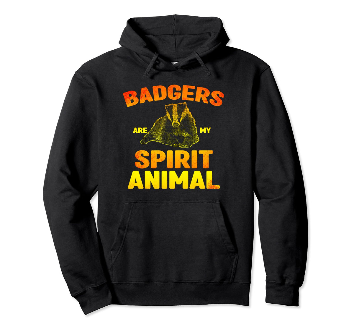 Spirit Animal Pullover Hoodie by Badger – Black, Model A1SS22VQZ3B