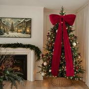Oriental Cherry Giant Velvet Bow, 6 Feet Long, Red