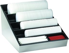 WLS-1 Countertop Lid, Straw & Condiment Organizer, Wide, Stainless Steel With ABS Plastic Insert, 11-3/8" H x 16-1/2" W x 22-1/4" D