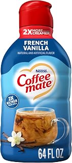 Coffee Mate French Vanilla Flavored Coffee Creamer, Non-Dairy, Gluten-Free, Liquid Creamer for Coffee, Cholesterol Free, 126 Servings