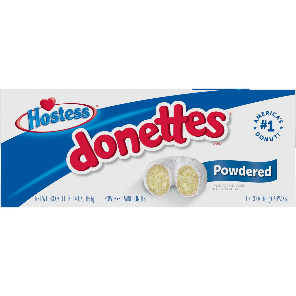 Powdered Sugar Donettes by Hostess – 3 Ounce (Pack of 10), Pack of 10