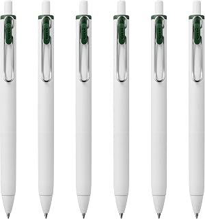 Uni-Ball one Retractable Gel Pens, Medium Point (0.7mm),Green Black Ink, 6 Pens