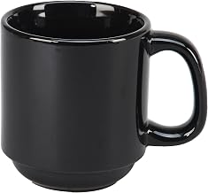 Vertex China SM-BK Vista Summit Stackable Mug, 3-1/4", 10 oz., Black (Pack of 36)