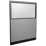 60-1/4"W x 76" H Electric Office Partition Panel with Partial Window by Global Industrial – Alloy Steel, Grey, Model 694713WEGY