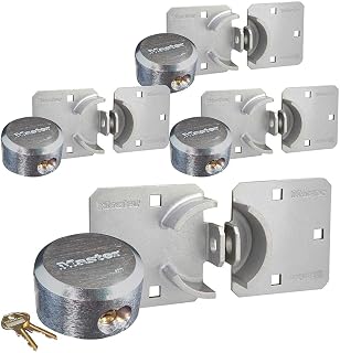 Master Lock Hasp/Hidden Shackle Keyed Alike Padlocks w/ 8 Keys, 770-6271KA-4