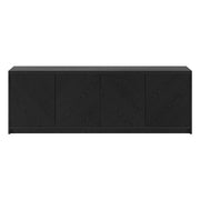 70" TV Stand for TVs up to 78" by Henn&Hart – 70" Wide, Engineered Wood, Natural Black, Model 142284X