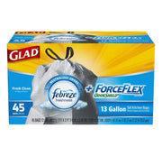 Odor Shield Force Flex Tall Drawstring Garbage Bags 45 ct (2 Pack) by Glad – 45 Count (Pack of 2), 13.0 gallons, Plastic, Pack of 48