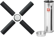 ZWILLING Twin Folding Trivet, Silver-Black Silicone with Storage Tin