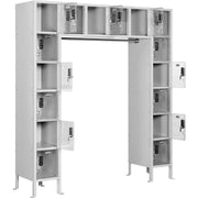 Global Industrial 16 Person Clear View Locker – Digital Lock, 72" Wx18 Dx78 H, Gray, Unassembled