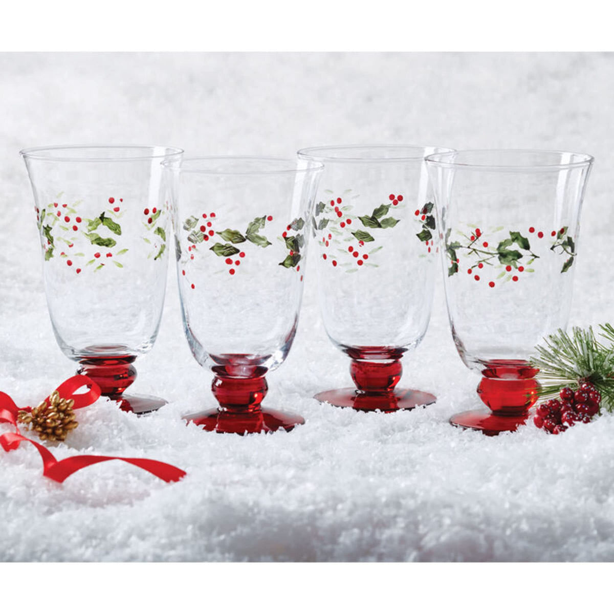 Pfaltzgraff Winterberry Water Goblets, 14 Ounces, Set of 4