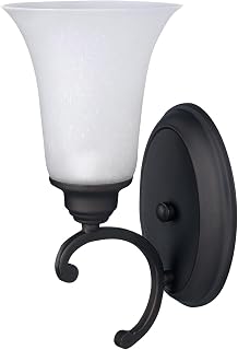 Canarm LTD RIWF248A01 ORB Royal Grand 1 Light Wall Fixture Seeded Glass 60W Type A Oil Rubbed Bronze Finish