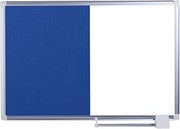 MasterVision Combination Board, Magnetic Dry Erase Whiteboard and Blue Felt Bulletin Board, 48" x 72" with Aluminum Frame and Pen Tray