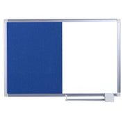 Combination Board by MasterVision – 72"W x 48"H, Dry Erase Board/Felt, White/Blue, Model XA2722830