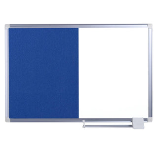Combination Board by MasterVision – 72"W x 48"H, Dry Erase Board/Felt, White/Blue, Model XA2722830