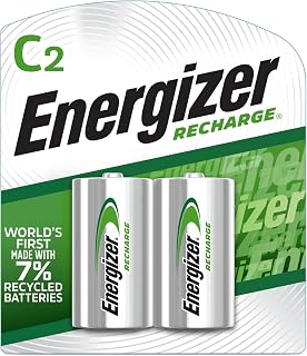Energizer 2 Precharged Recharg Battery, C, NiMh, PK2 Lighting, Green and Silver (Packaging May Vary), 2 Count (Pack of 5)
