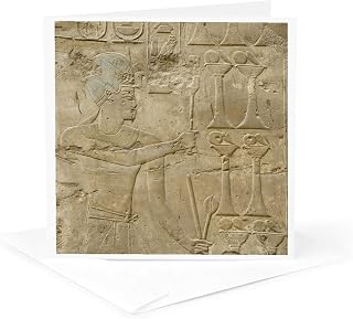 Egypt, Luxor, Luxor Temple, Hieroglyphics-AF14 CMI0389 - Cindy Miller Hopkins 1 Greeting Card with envelope