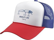 Bradley Lake Wyoming Outdoors Vintage Trucker Hat with Adjustable Mesh Back