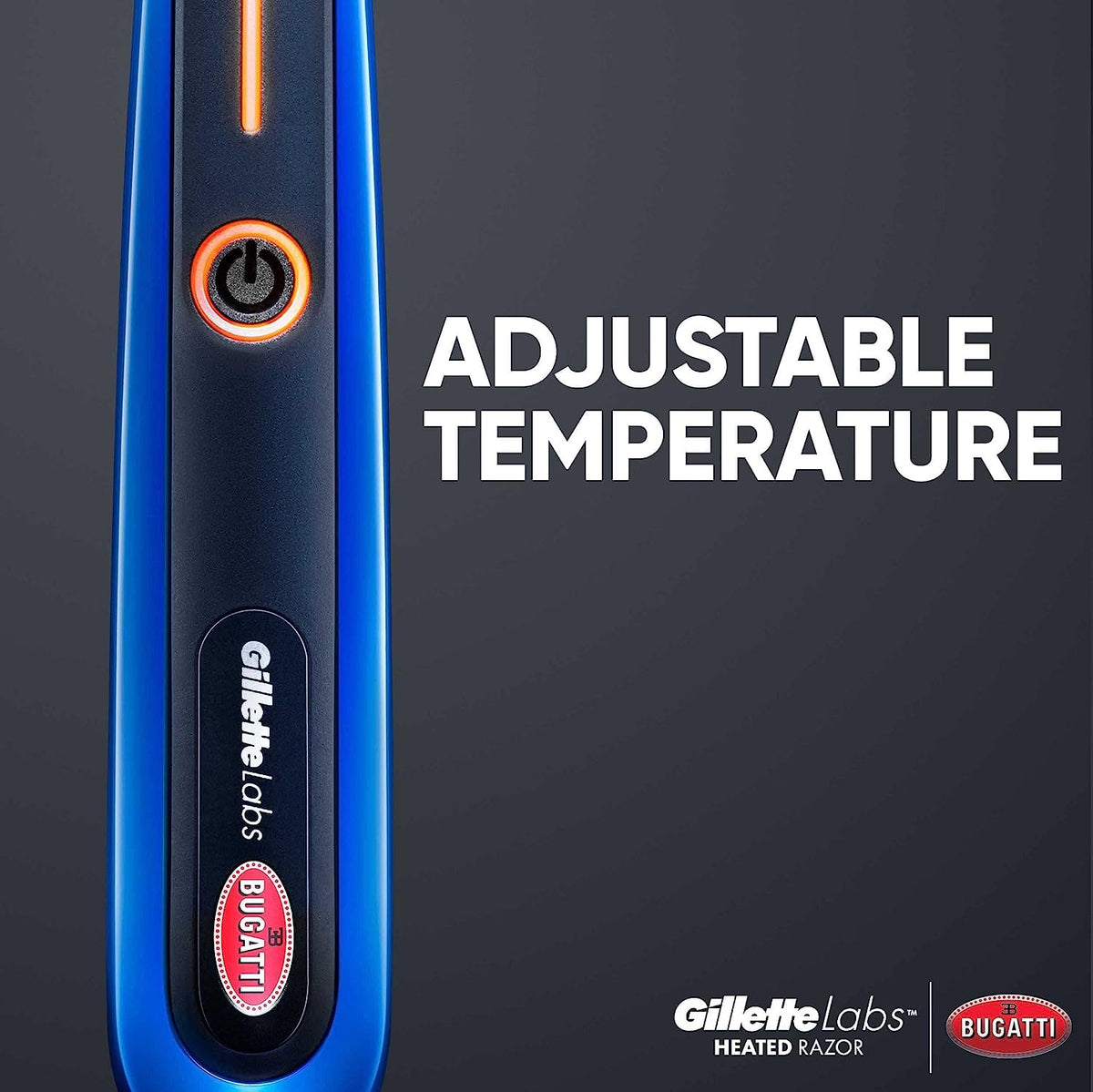 Gillette Bugatti Heated Razor Kit / 1 Count (Pack of 1) / Blue Cartridge Razors