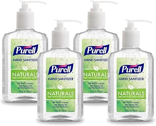 Purell ADVANCED Hand Sanitizer NATURALS (6.5 FL OZ) - Made with PLANT BASED ALCOHOL - 4 Pack (26 FL OZ) - Kills 99.9% of Germs - With Essential Oils and Skin Conditioners