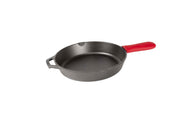 Cast Iron Skillet with Red Mini Silicone Hot Handle Holder by Lodge – 8 Inch, Cast Iron, Black, Pack of 2