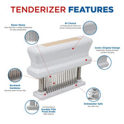 Jaccard White with Tan / Pack of 1 / White Original Super 3 Professional 48 Blade Tenderizer Tenderizers