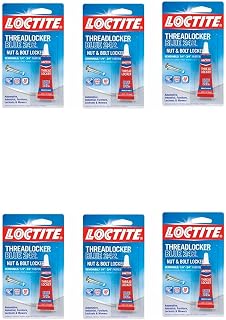 Loctite Threadlocker Blue 242 - Removable Thread Lock Glue for Nuts, Bolts, & Fasteners, Medium Strength Screw Glue to Prevent Loosening & Corrosion - 6 ml, (Pack of 6)