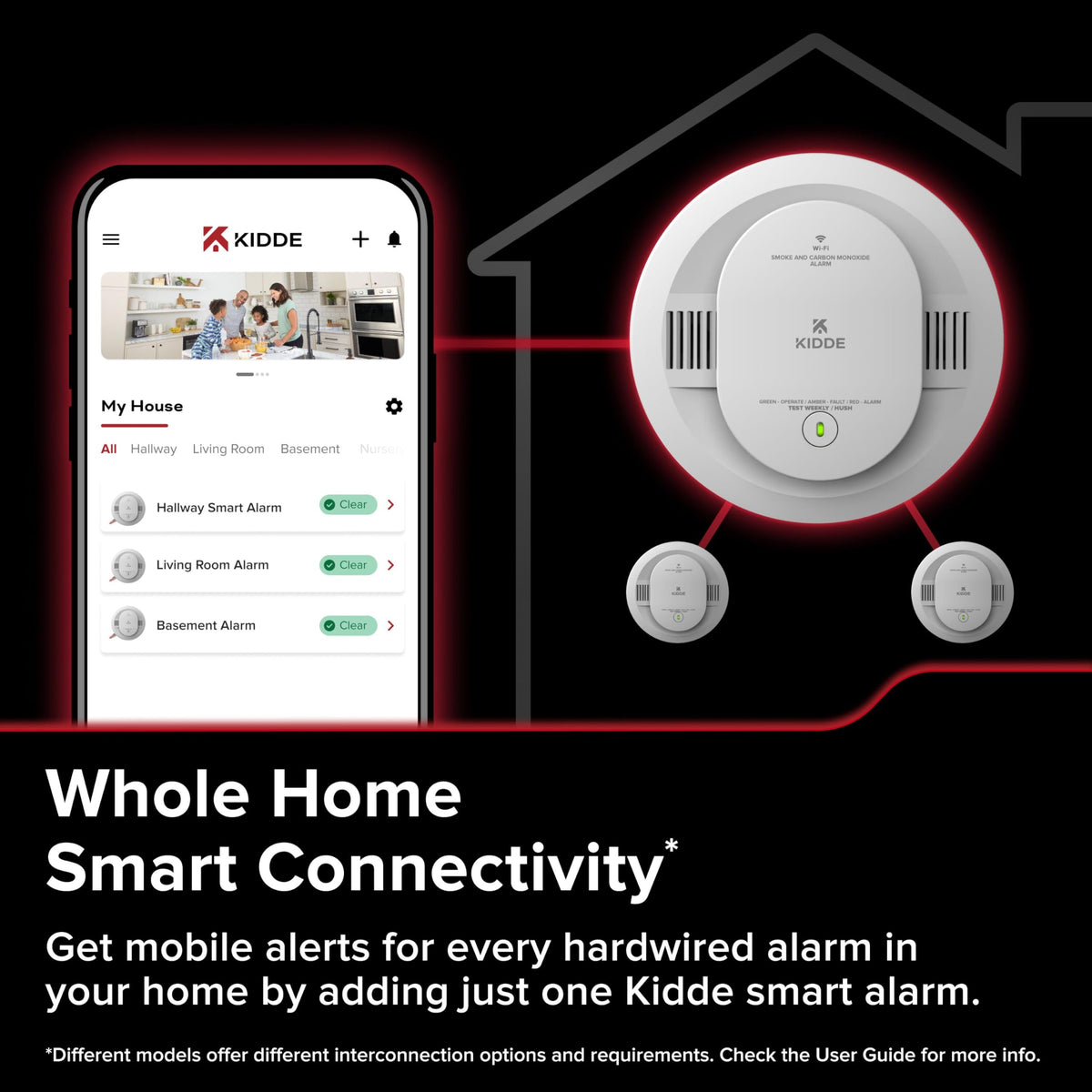 Kidde Smart Smoke Detector / 5 Inches / White Smoke Detectors & Fire Alarms