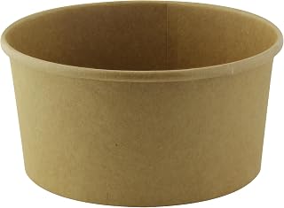 PacknWood Buckaty Kraft Container | Premium Take Out Food Bowls | Disposable Kraft Paper Box Plastic Free | Freezer Safe - Restaurant | Biodegradable, Eco-Friendly - D: 5.9in H: 3in 360pcs