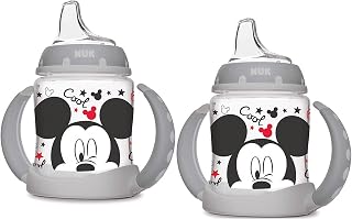 NUK Disney Learner Cup with Silicone Spout, Mickey Mouse, 5-Ounce, 2 Count (Disney Mickey)