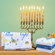 Oudain Hanukkah Kitchen Towels, 6 Pack, 16 x 24 Inches, Blue and Yellow