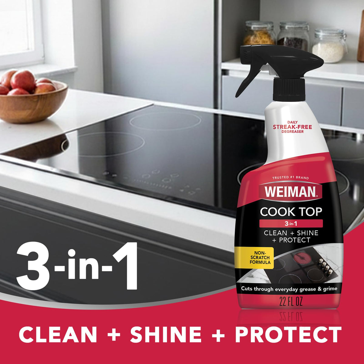 Weiman 22 Fl Oz (Pack of 1) / 22 Oz With Microfiber Cloth / 1 Cooktop Cleaners